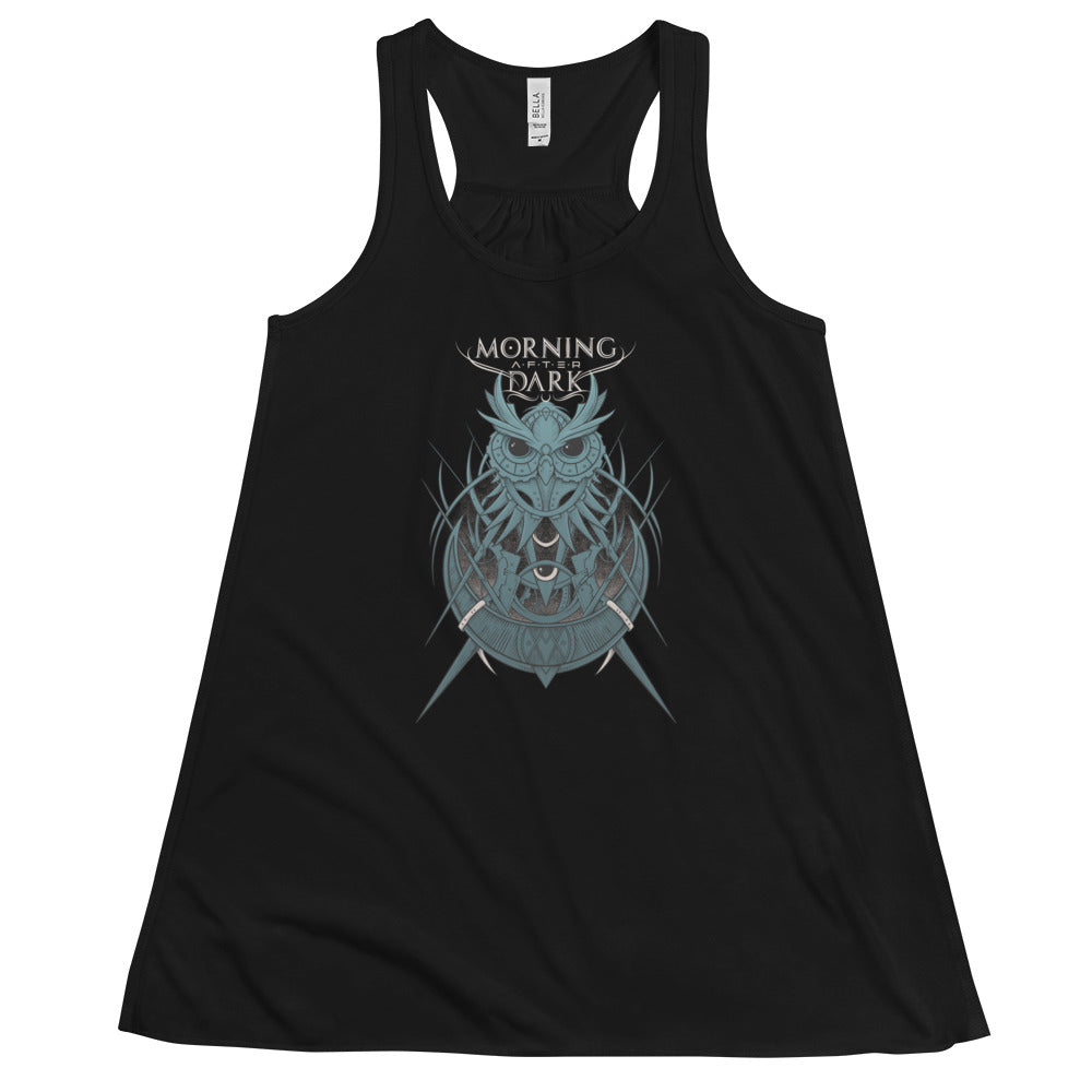 Monring After Dark - Steampunk Owl Black Front - Girly Tank-Top