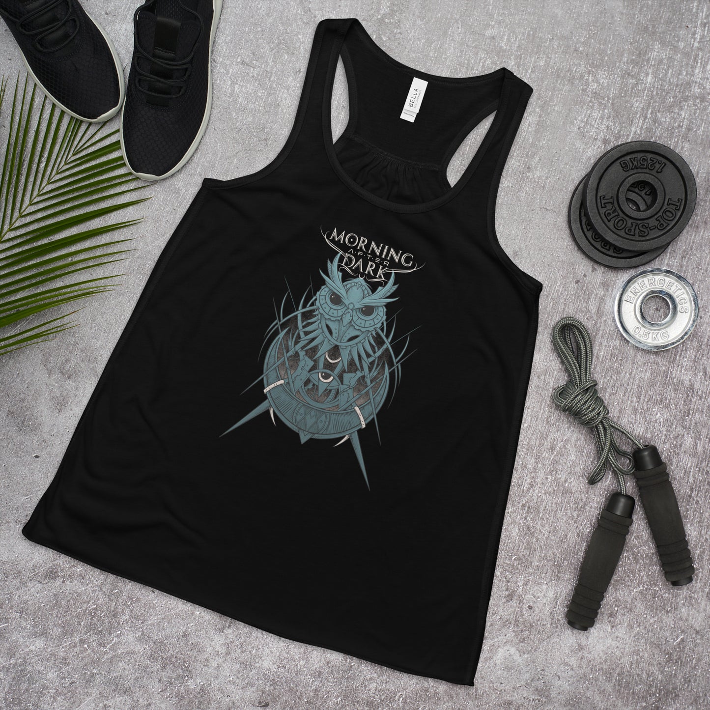 Monring After Dark - Steampunk Owl Black Front - Girly Tank-Top