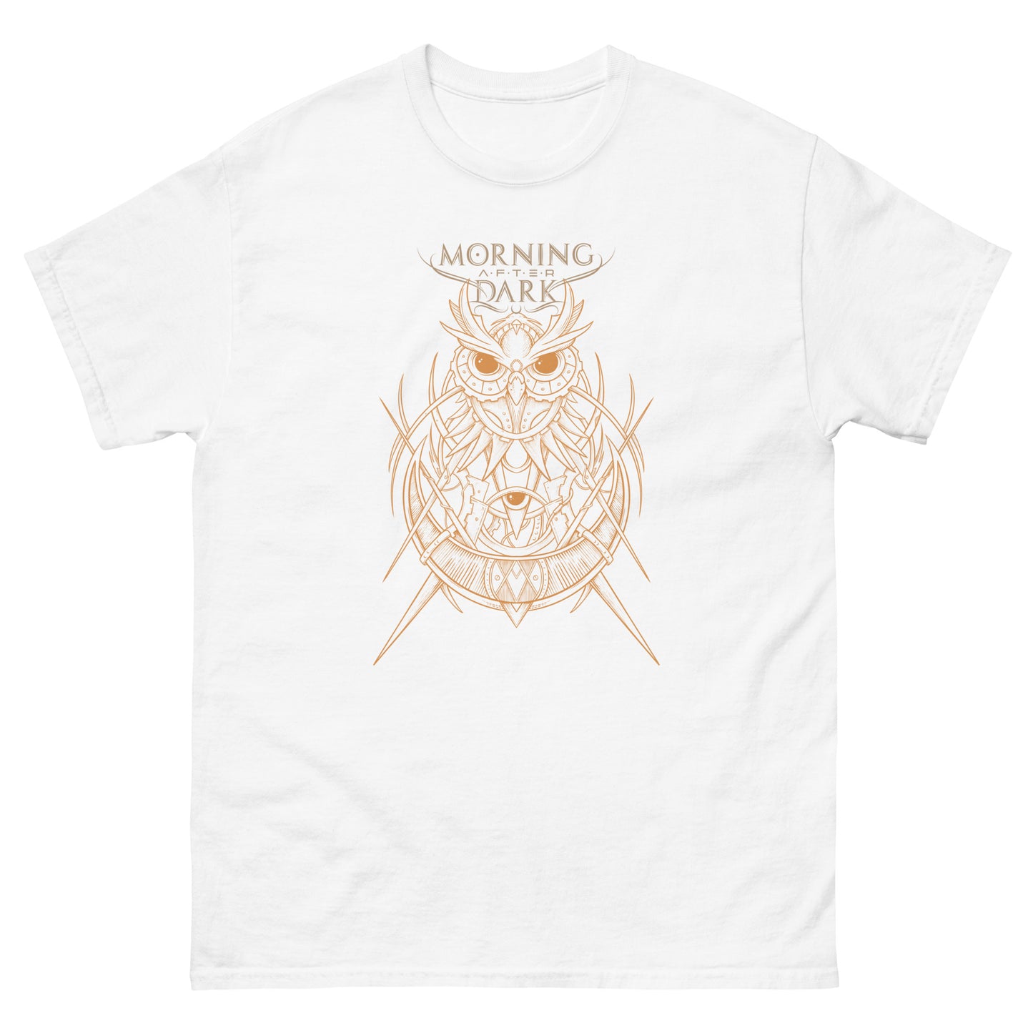 Morning After Dark - Steampunk Owl Gold/White Front - T-Shirt