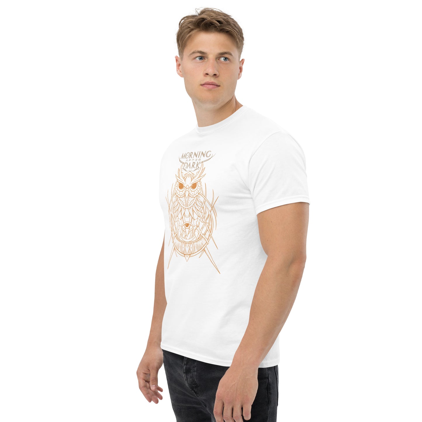 Morning After Dark - Steampunk Owl Gold/White Front - T-Shirt