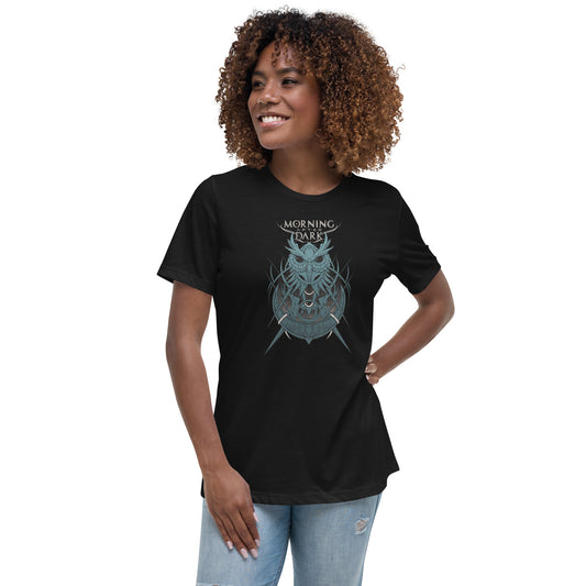 Morning After Dark - Steampunk Owl Black Front - lockeres Girly-Shirt